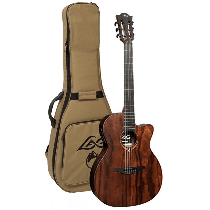 Lag SAUVAGE-N-ASCE Naylon Auditorium Slim Cutaway Elektro Klasik Gitar